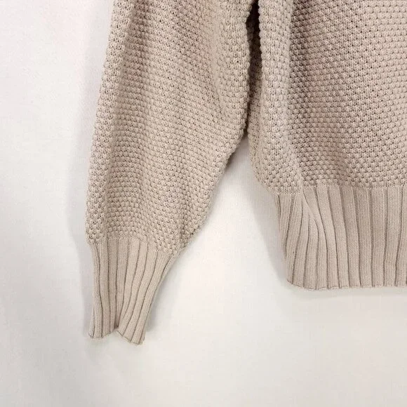 Free People Cardigan Sweater Hailee Cardi Chunky Knit Button Up Beige Size XS - Picture 9 of 14